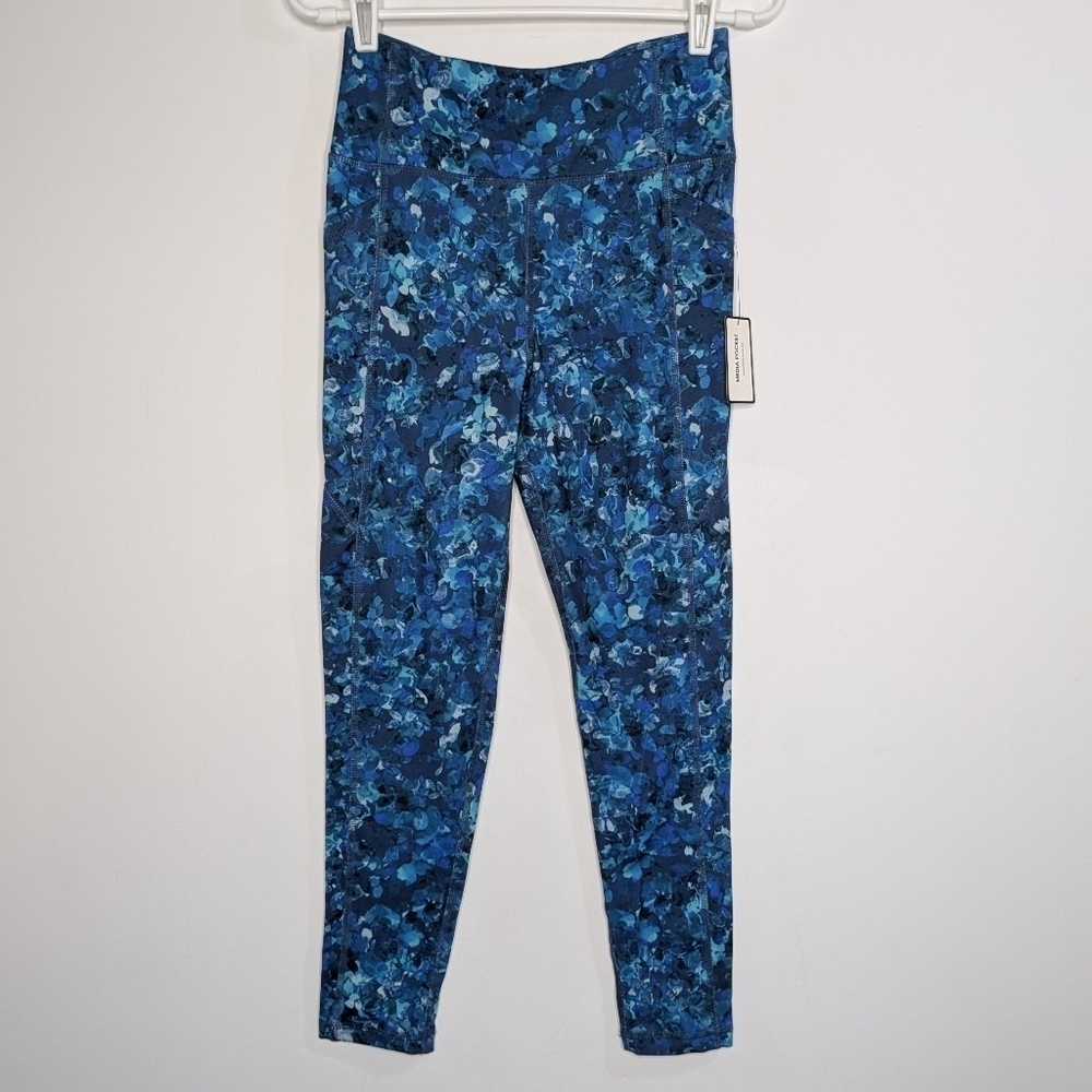 NWT Laundry Blue Workout Exercise Athletic Leggings M